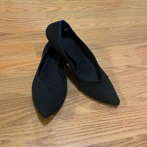 Rothy's Black Pointed-Toe Flats Elegant Slip-On Shoes